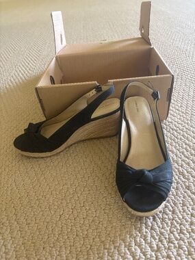 Vintage 1990s Lands’ End Parker Mid-Wedge Knotted Espadrille